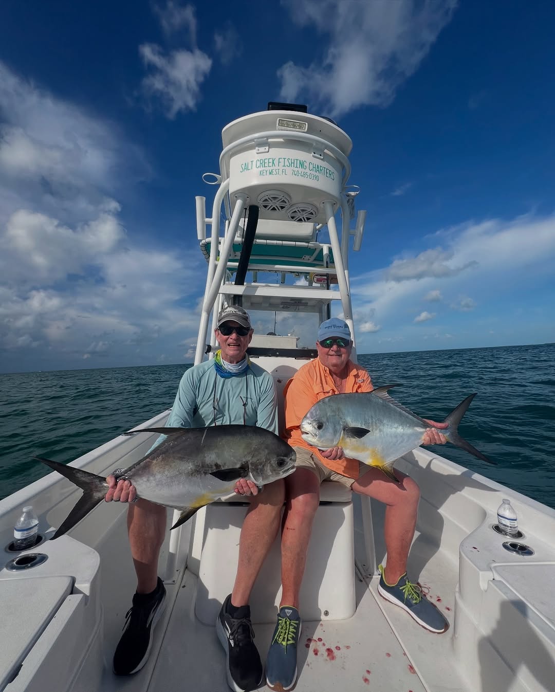 Two permit fish caught on fishing trip at Stock Island