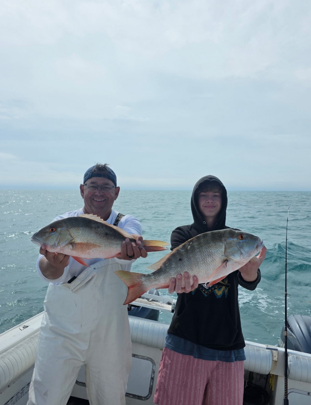 Two mutton snapper caught while fishing in Key Largo FL