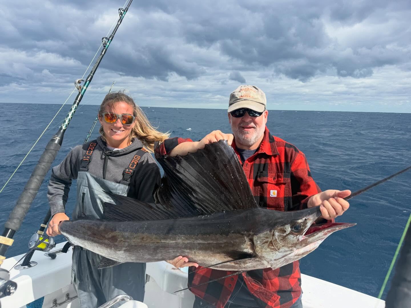 Atlantic sailfish caught during deep sea fishing trip in Palm Beach FL