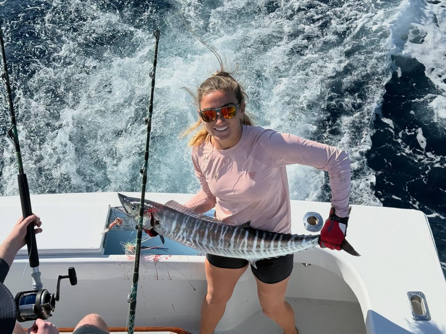 Wahoo fish caught during deep sea fishing charter in Palm Beach Florida