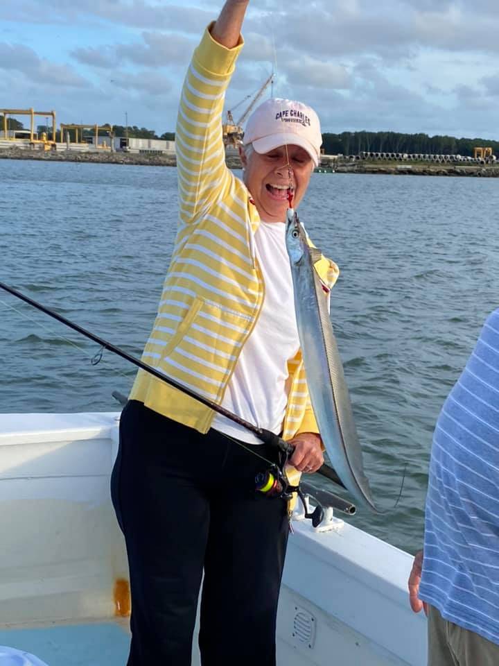 One fisherman casting line at Cape Charles