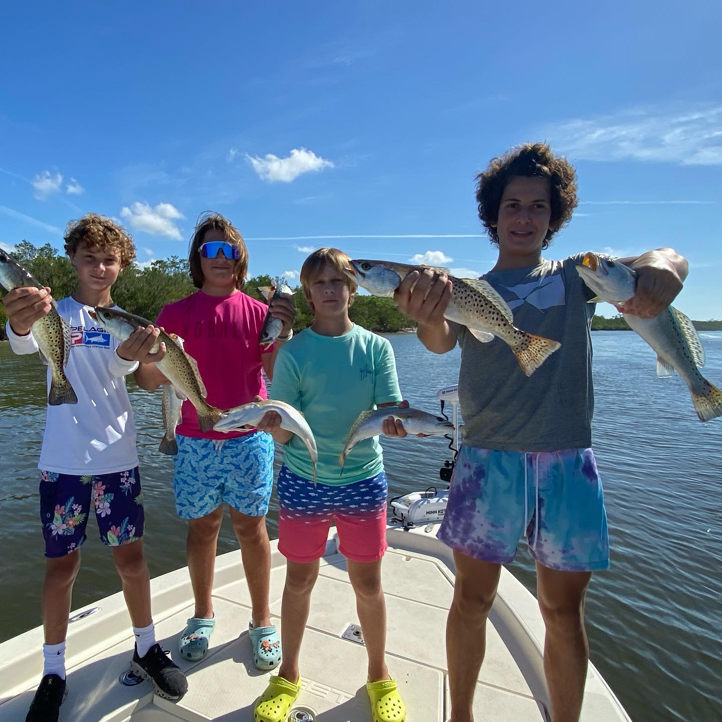 Three spotted weakfish caught while fishing in Naples