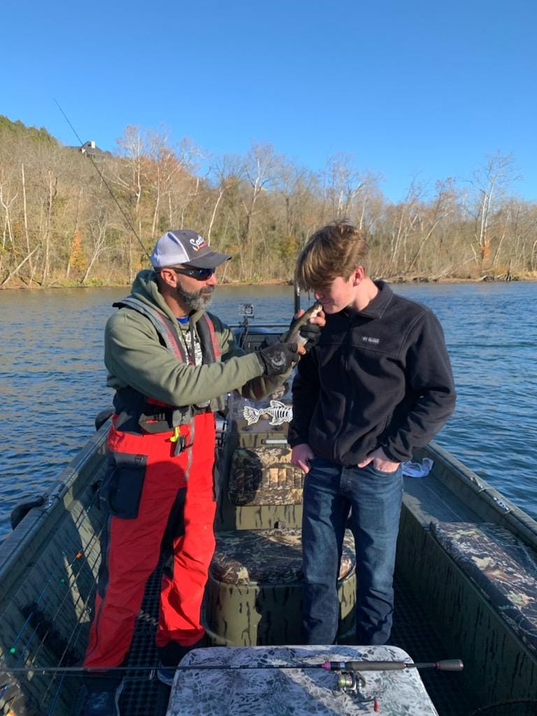 Two people fishing in Missouri