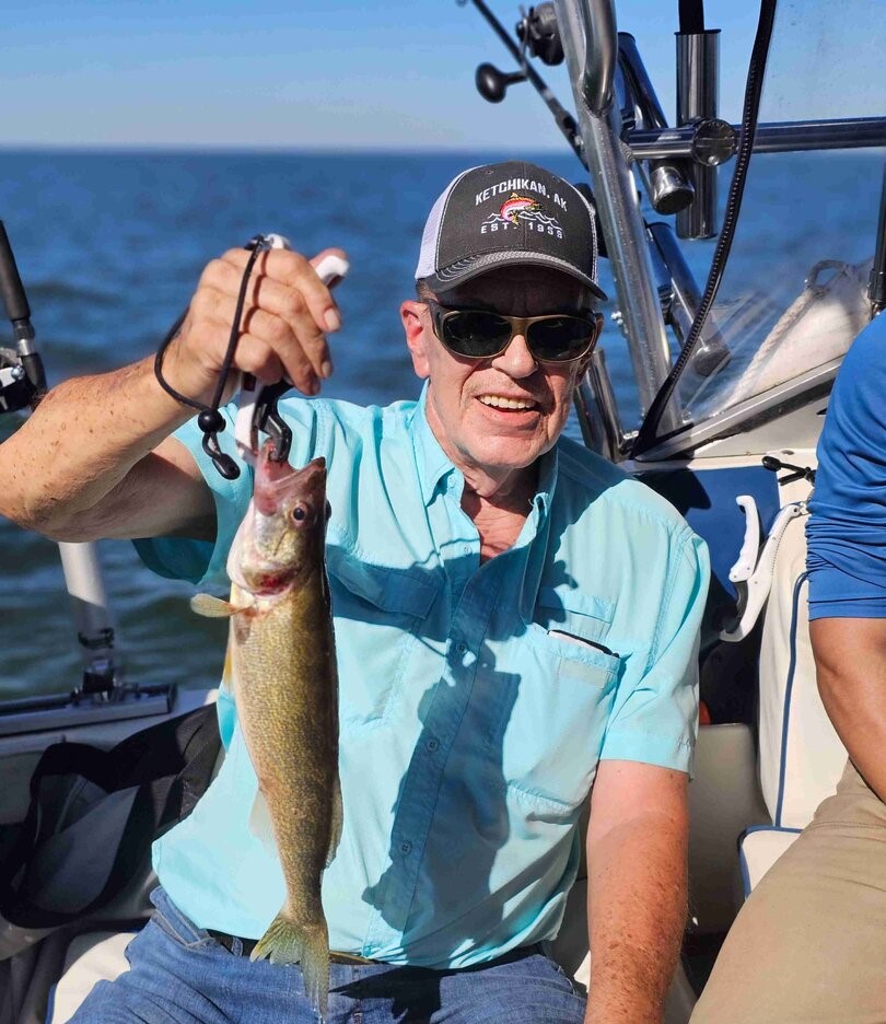 Walleye catch displayed on fishing boat in Linwood MI