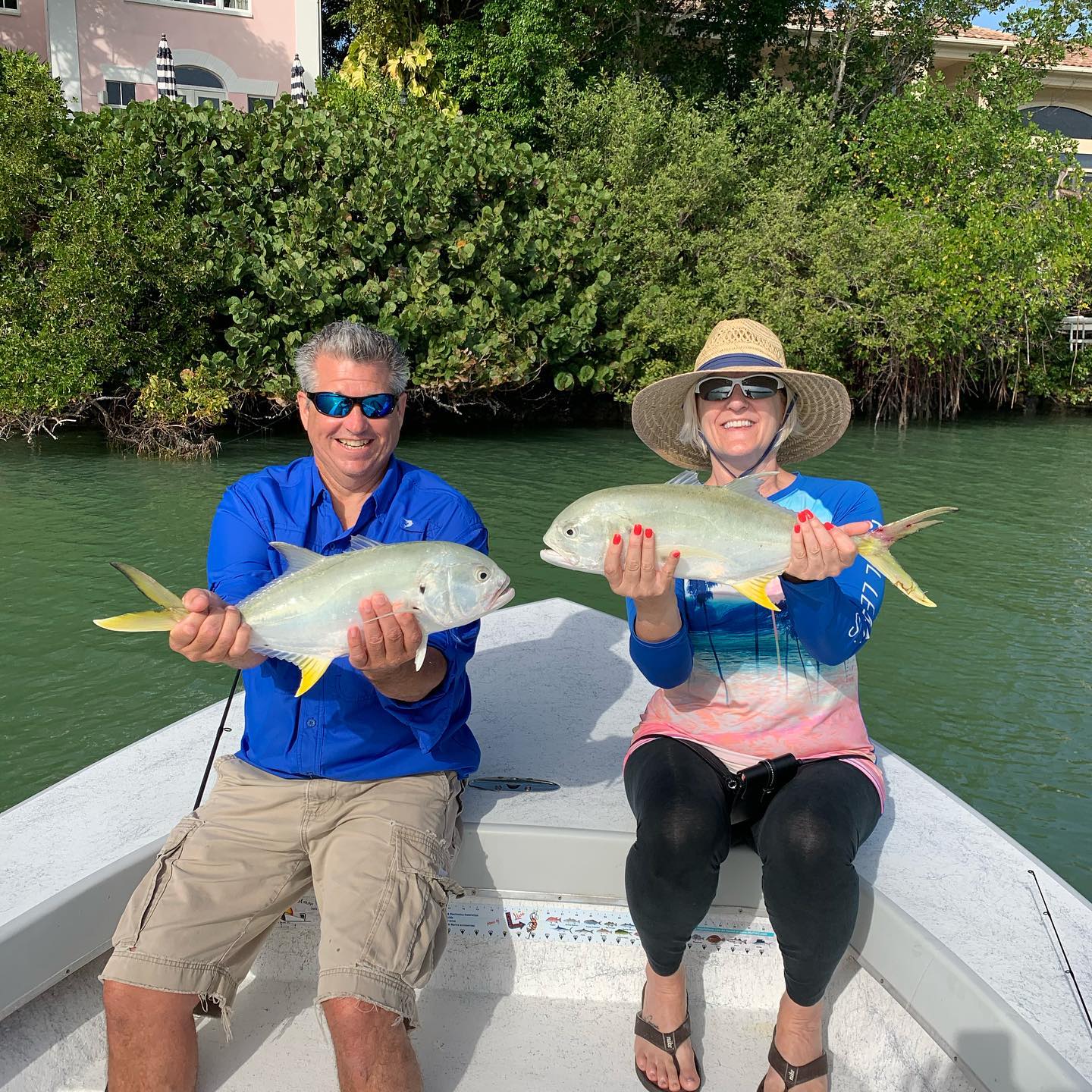 Two crevalle jack fish caught in Florida