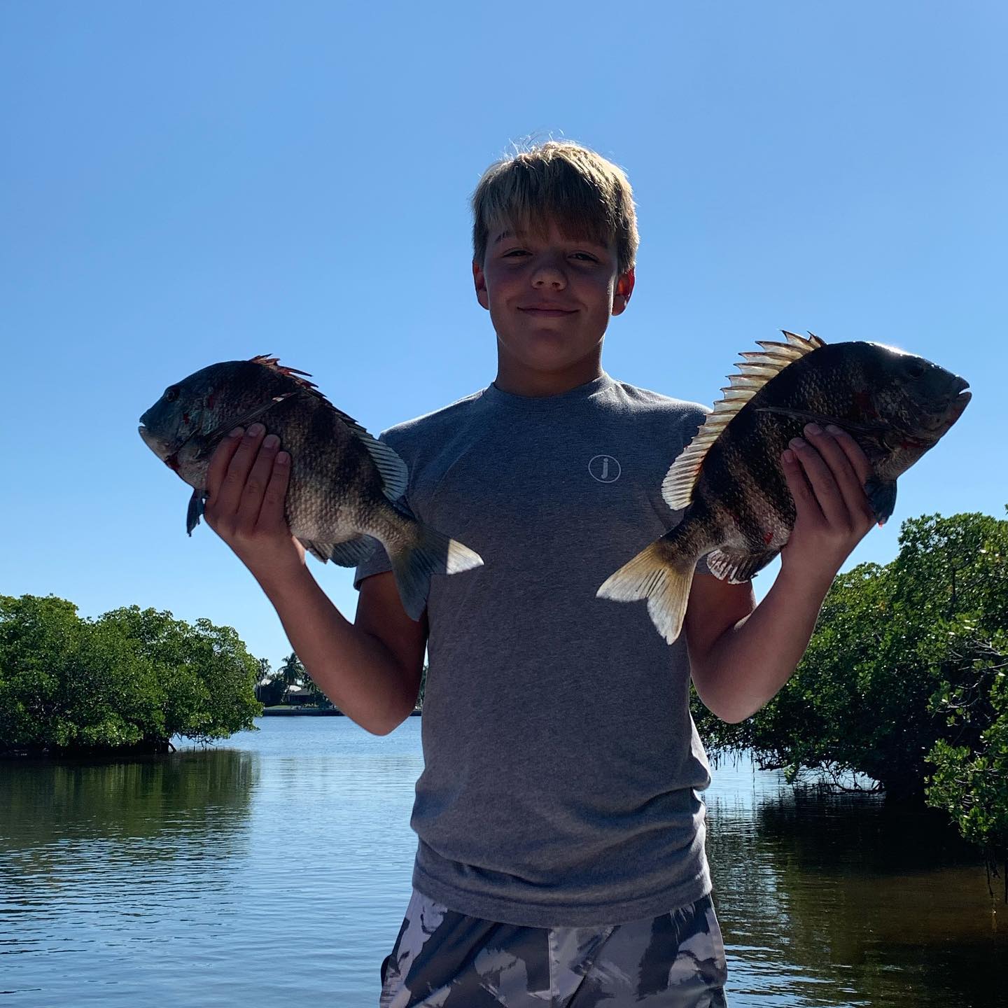 Two sheepshead fish caught in FL