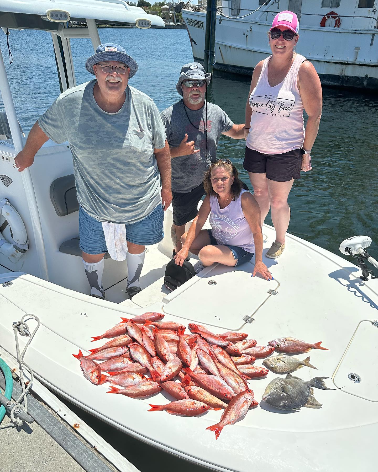 Four people fishing in Panama City Beach