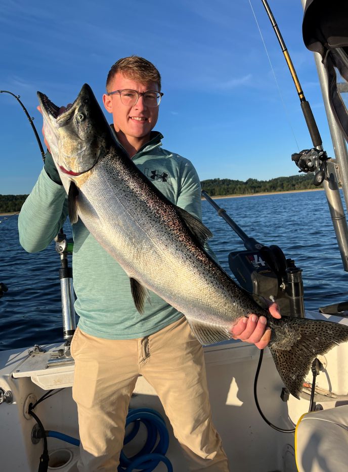 Angler enjoying fishing in Glen Arbor