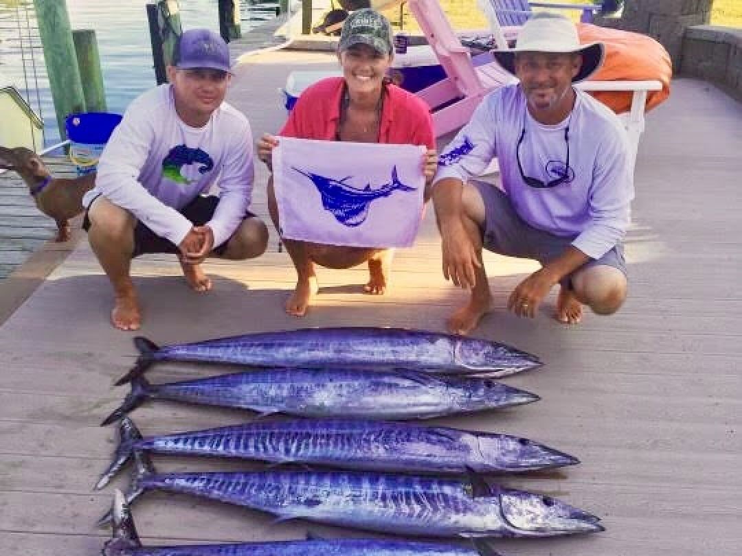 Two Wahoo fish caught during a fishing trip at Cape Carteret