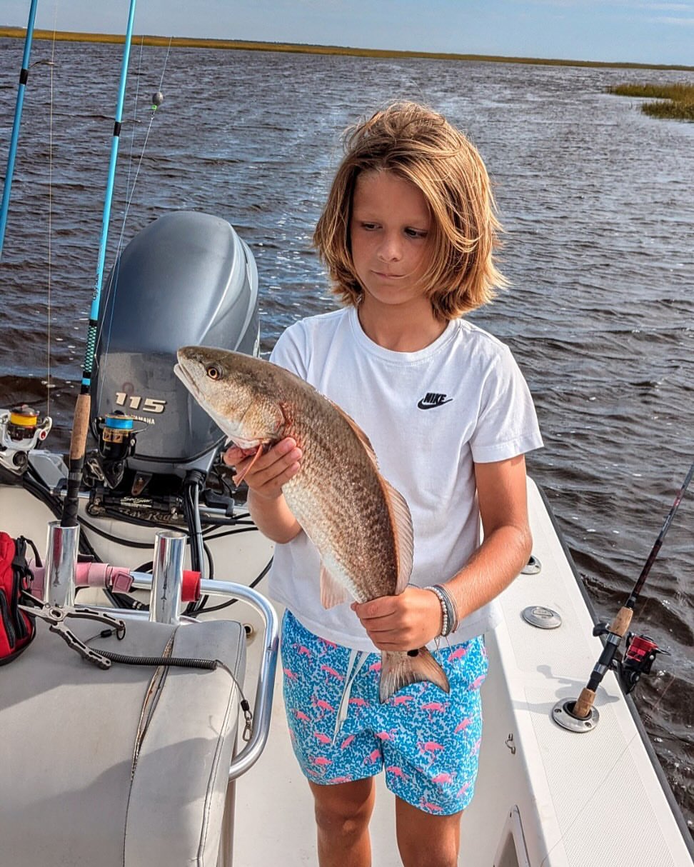 Redfish caught while fishing on boat at Carolina Beach NC