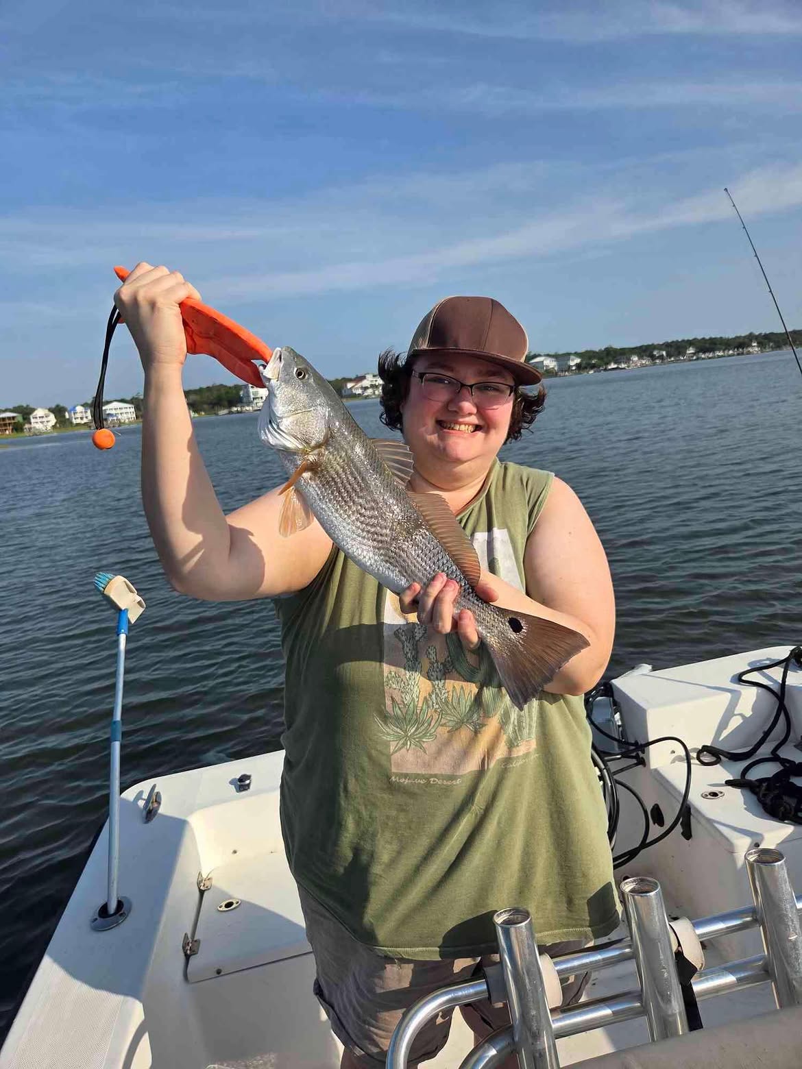 Redfish caught while fishing from boat at Carolina Beach NC