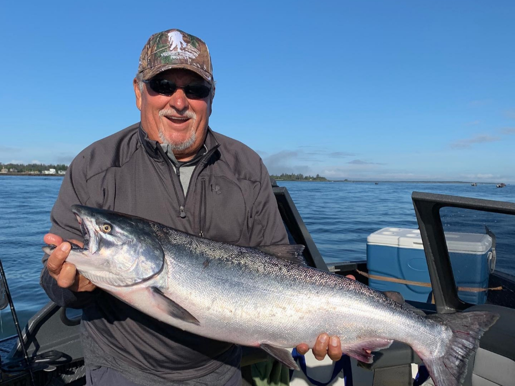 A large Chinook Salmon caught by an angler in Portland