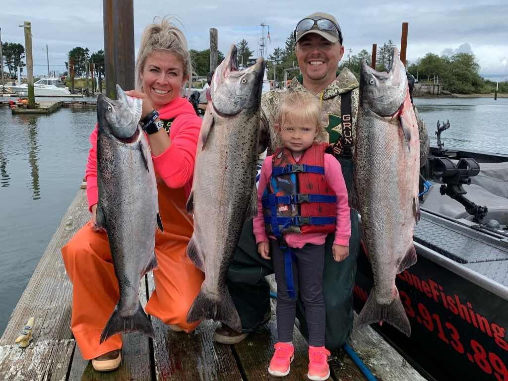 Three massive Chinook salmon caught in OR