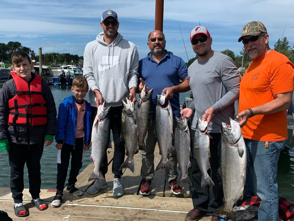 7 chinook salmon, coho salmon, and great barracuda fish caught in OR