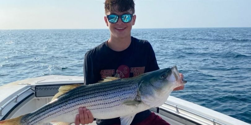 Striped bass caught in Plymouth