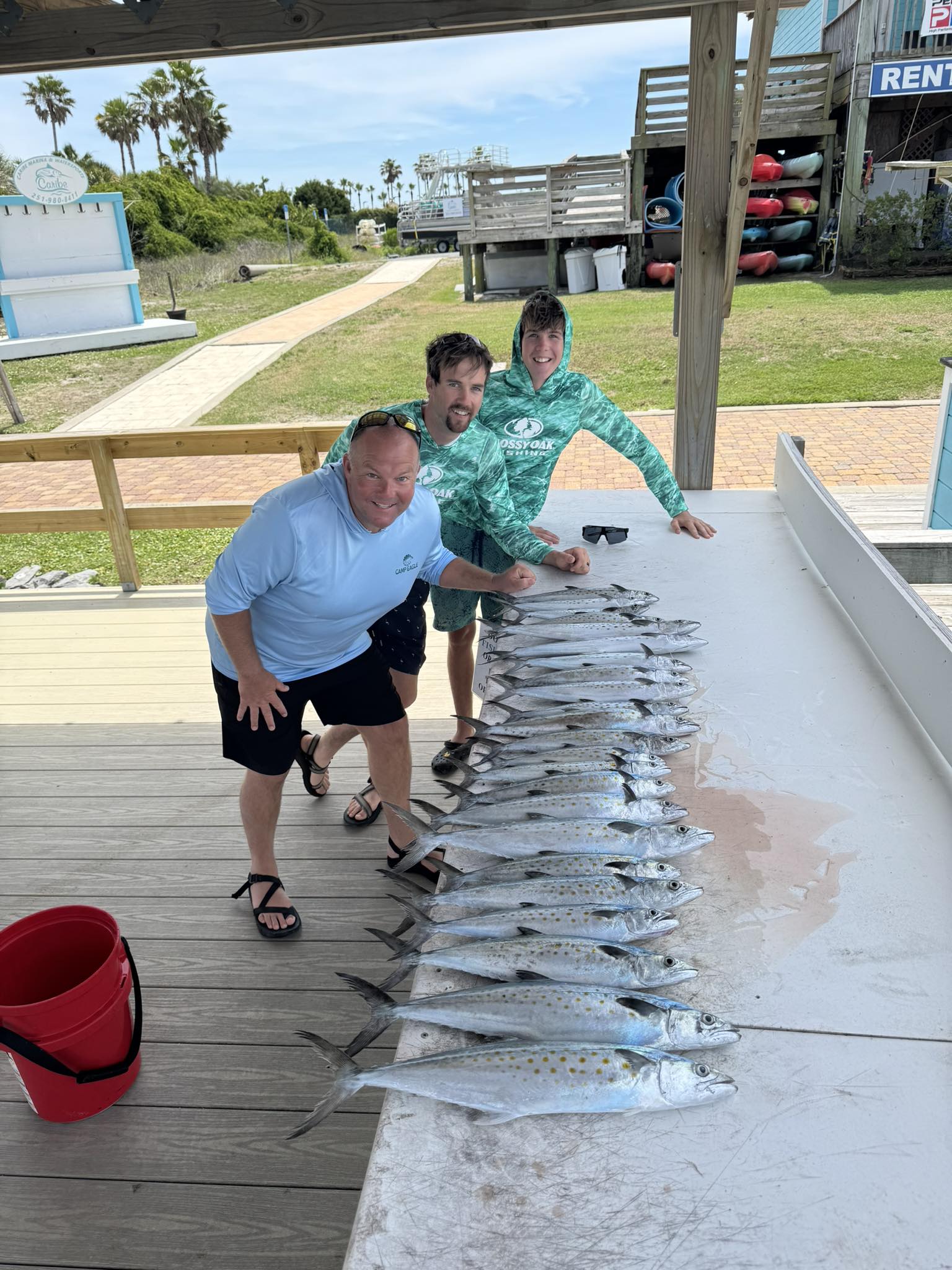 Spanish mackerel fishing catch displayed on cleaning table at Orange Beach AL