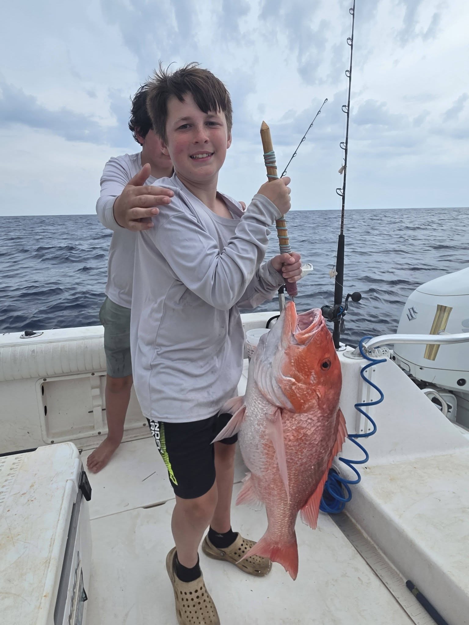Red snapper caught during fishing charter in Gulf Breeze FL
