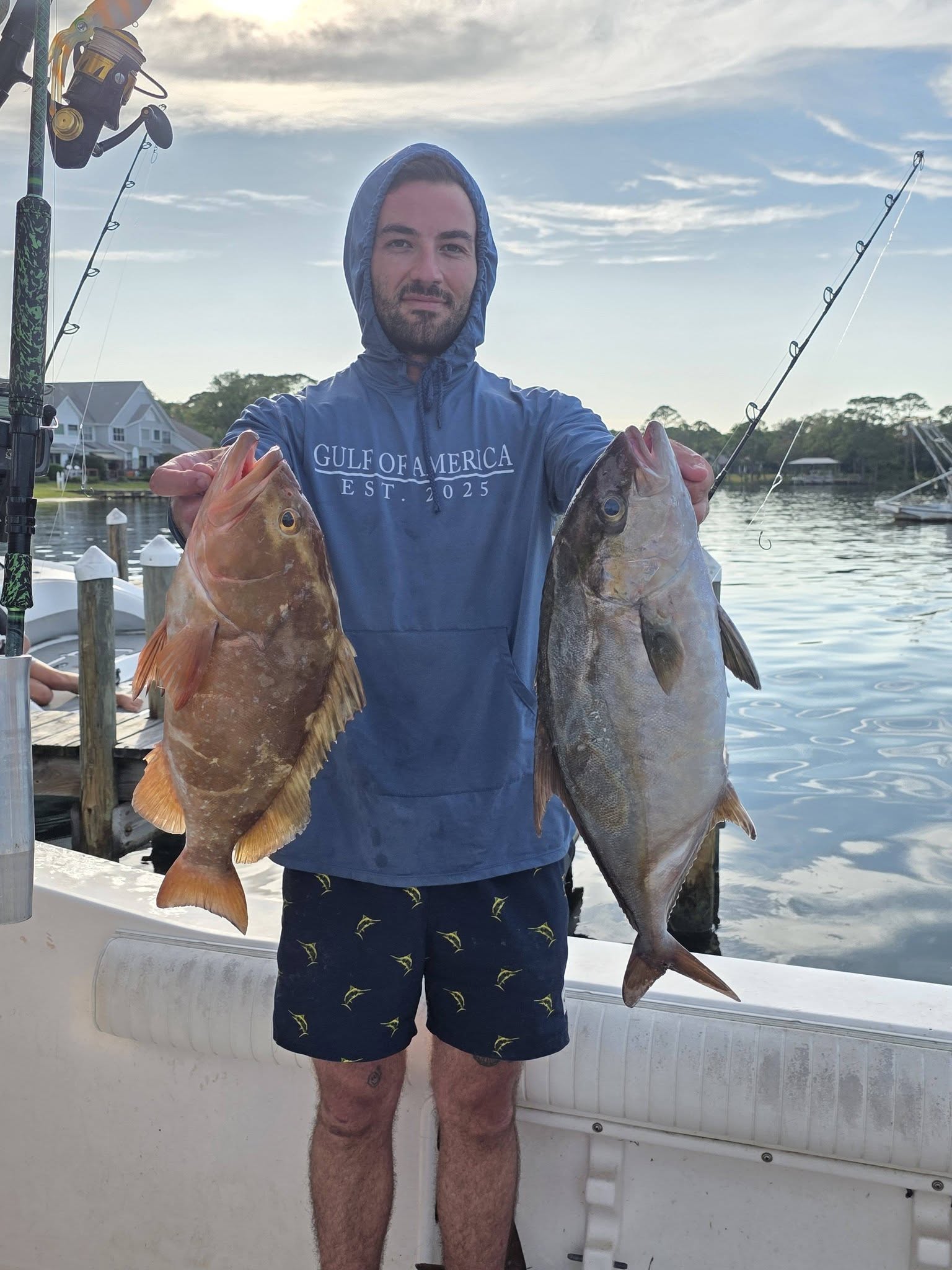 Longfin Yellowtail and Red Grouper caught fishing in Gulf Breeze FL