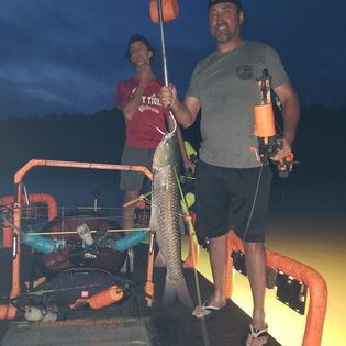 A pair of anglers with a big catch of fish in Tunica