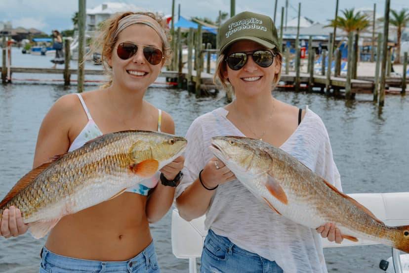 2 fishing rods with a nice catch on the Alabama coastline