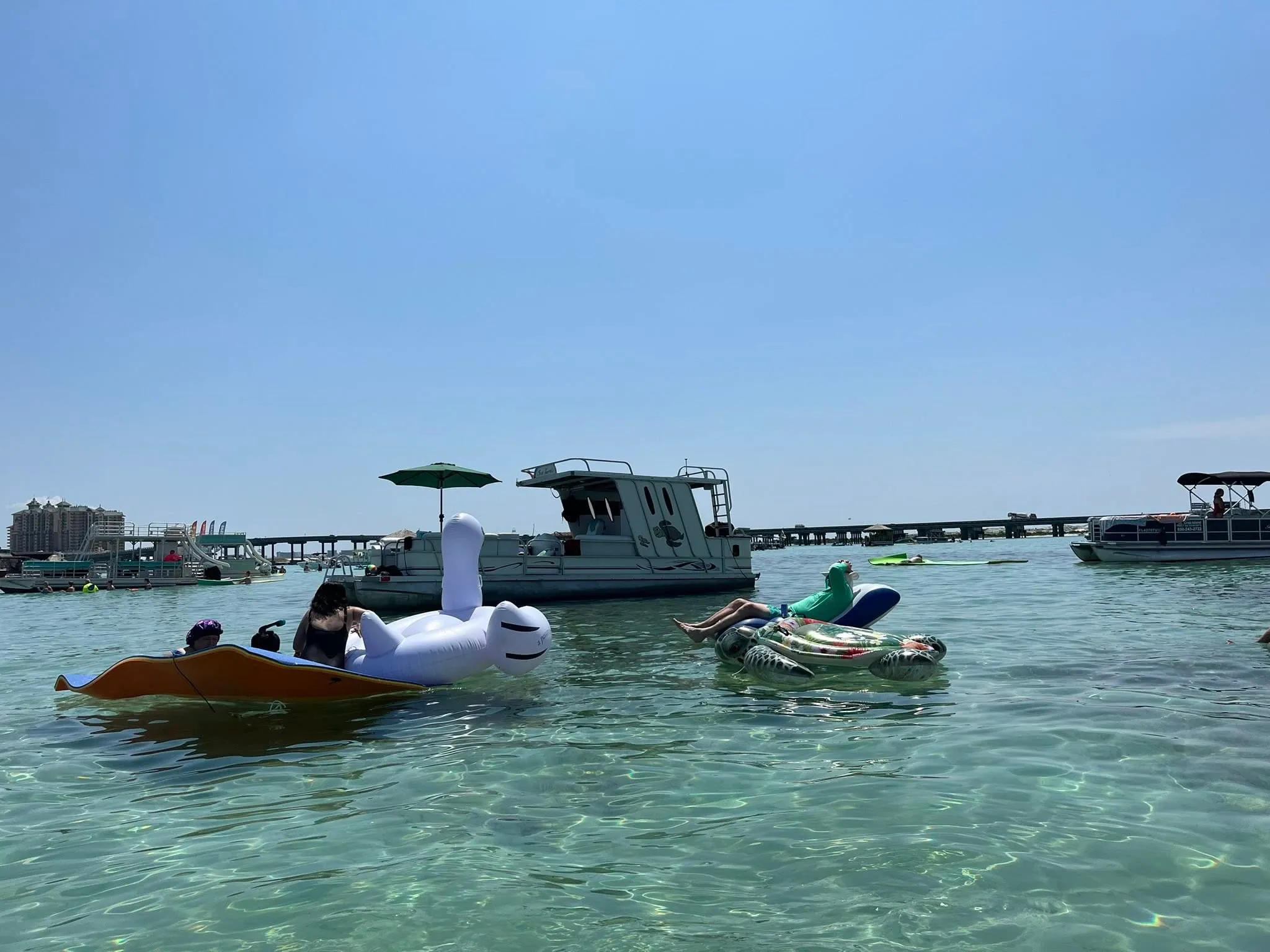 Morning pontoon boat tour on Intracoastal Waterway near Fort Walton Beach, Florida