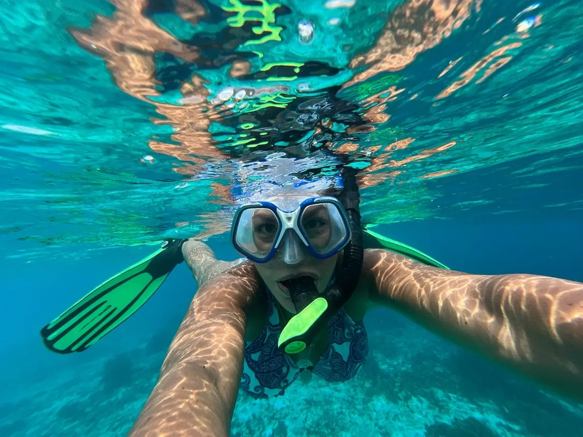 A person standing in the water at Key Largo