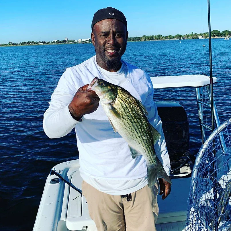 Striped bass caught while fishing at Lake Worth