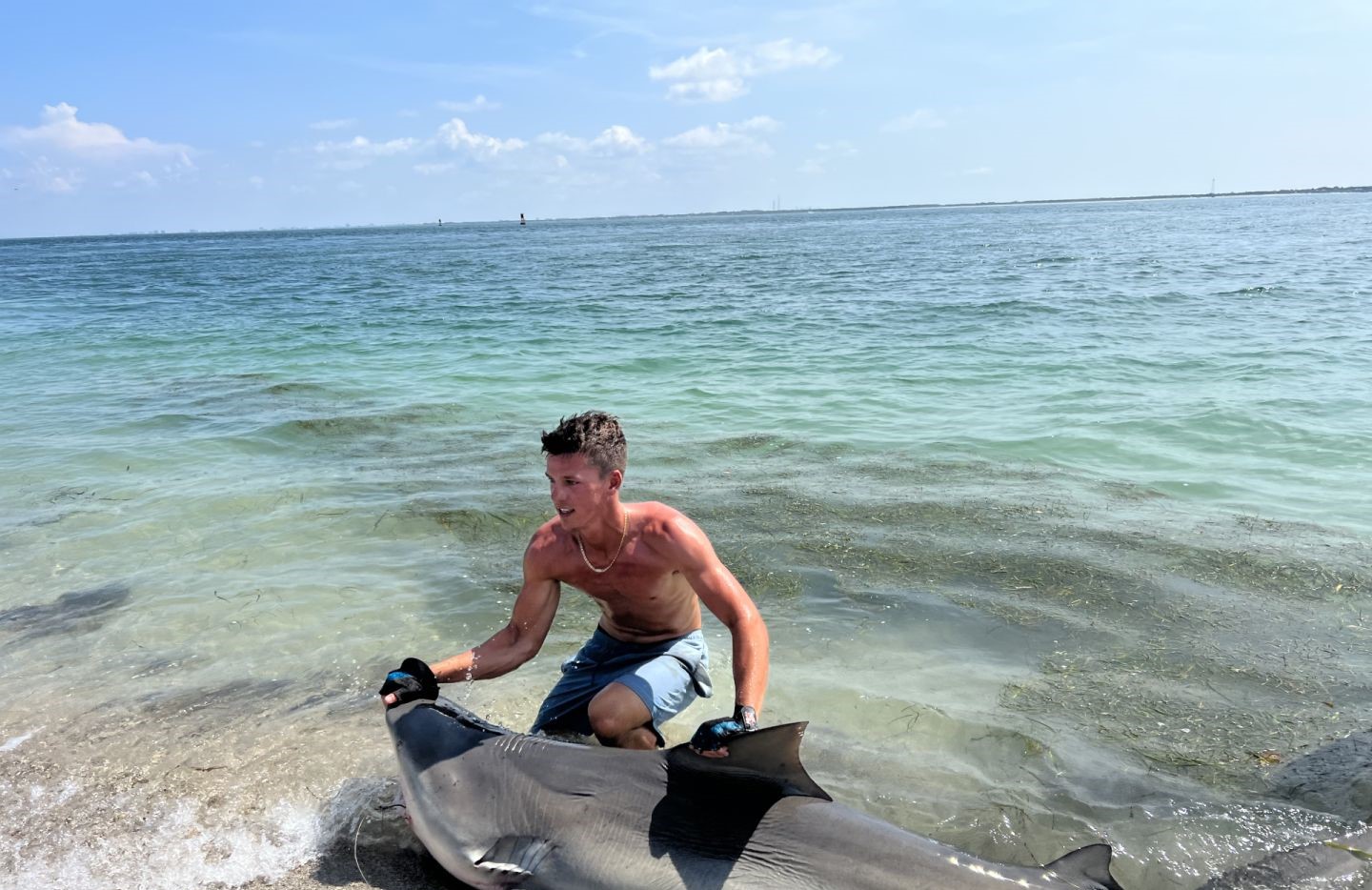 A person fishing on Anna Maria Island