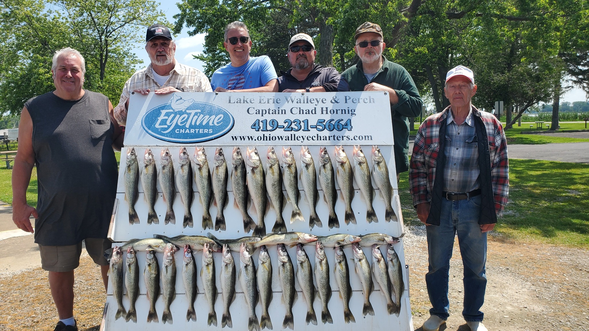 Group of 6 people fishing in OH