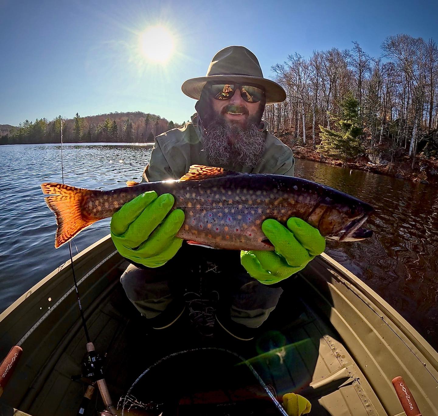 Brook trout caught while fishing on Saranac Lake NY