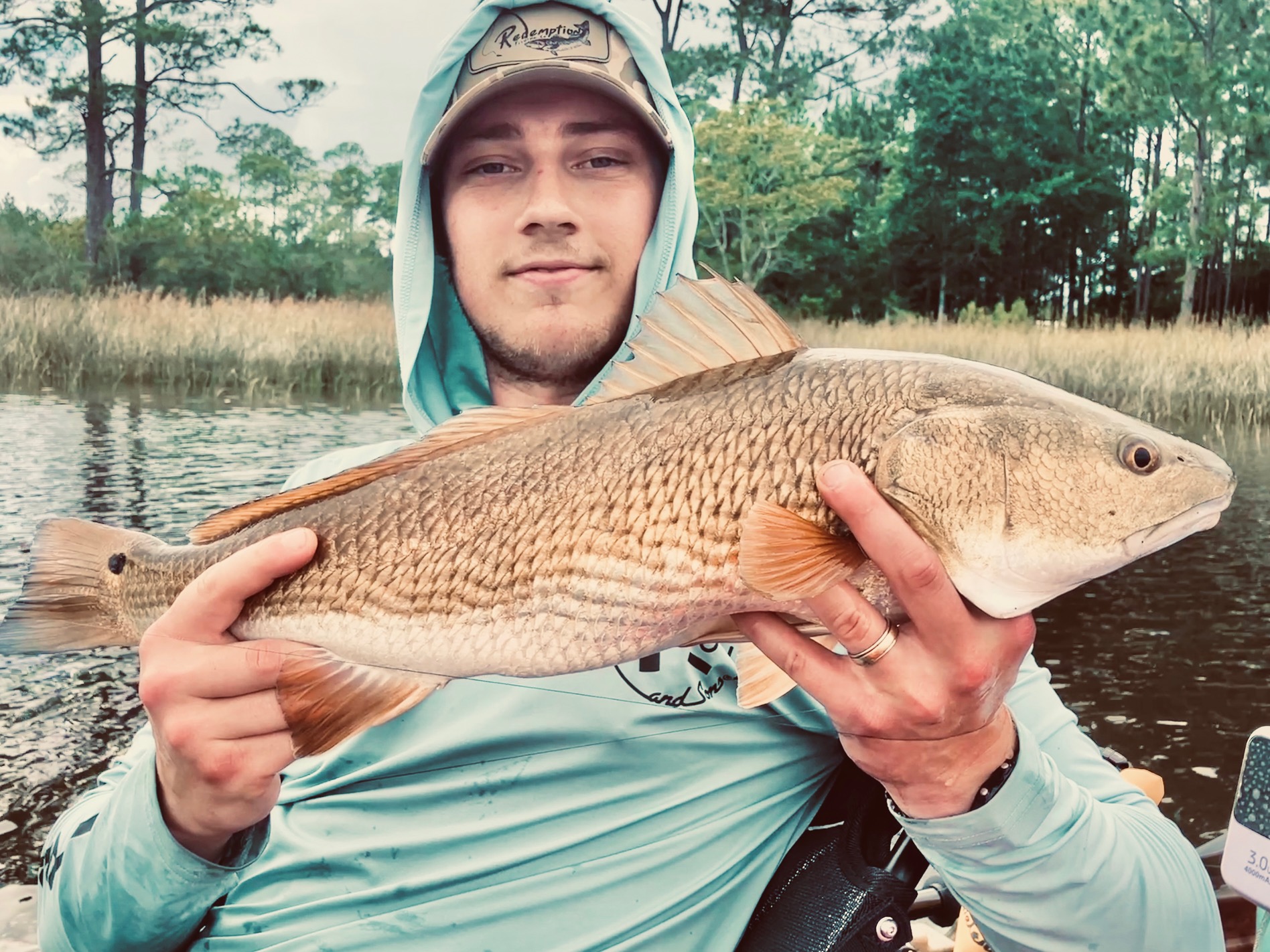Redfish catch from fishing tour in Bagdad FL showing successful angling results
