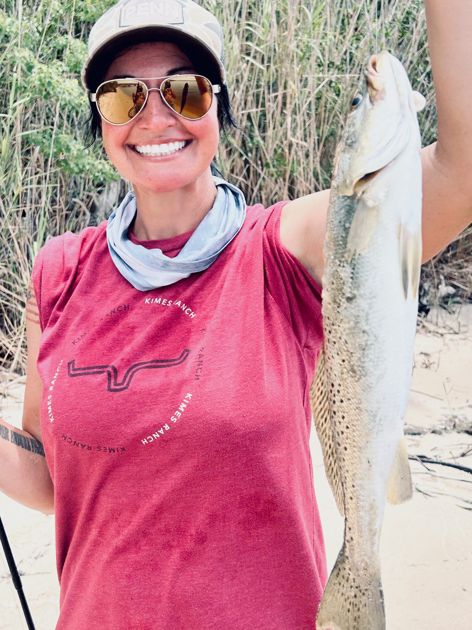 Fresh caught speckled trout from fishing charter in Bagdad FL