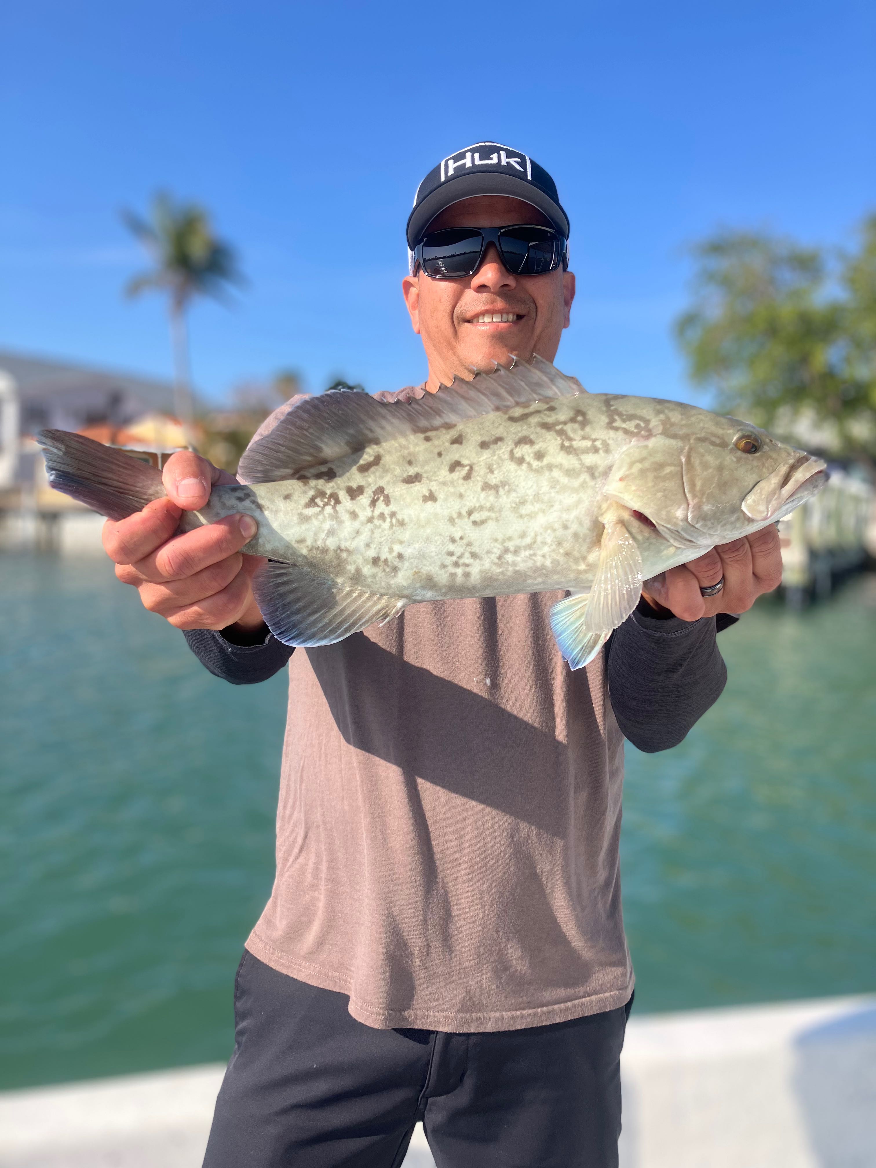 A gag grouper caught while fishing in FL