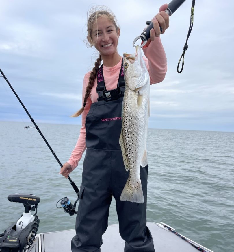 Spotted weakfish caught while fishing in FL