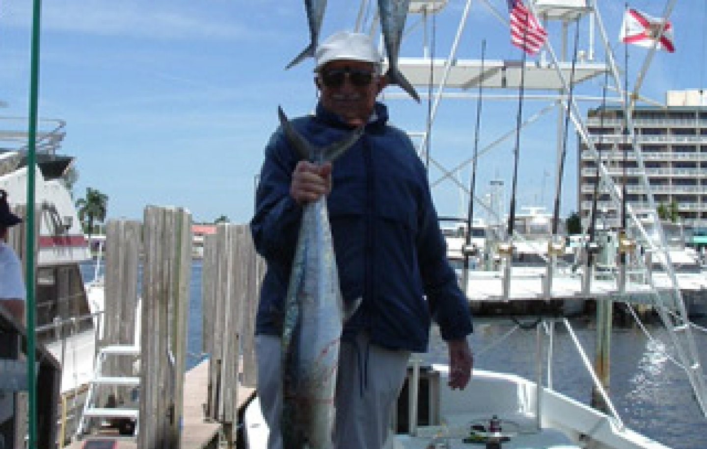 One person fishing at Pompano Beach