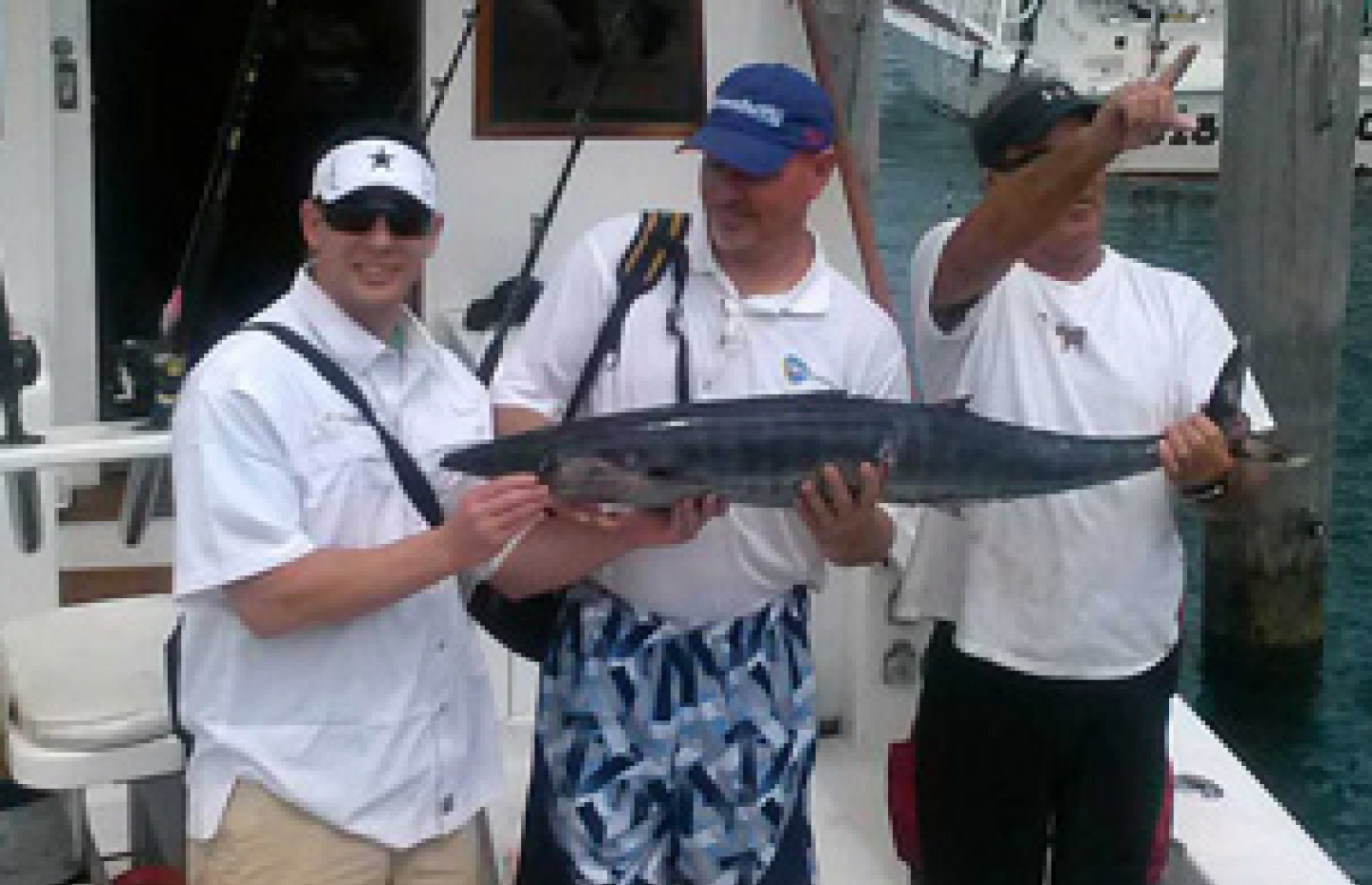 Three anglers fishing in Pompano Beach