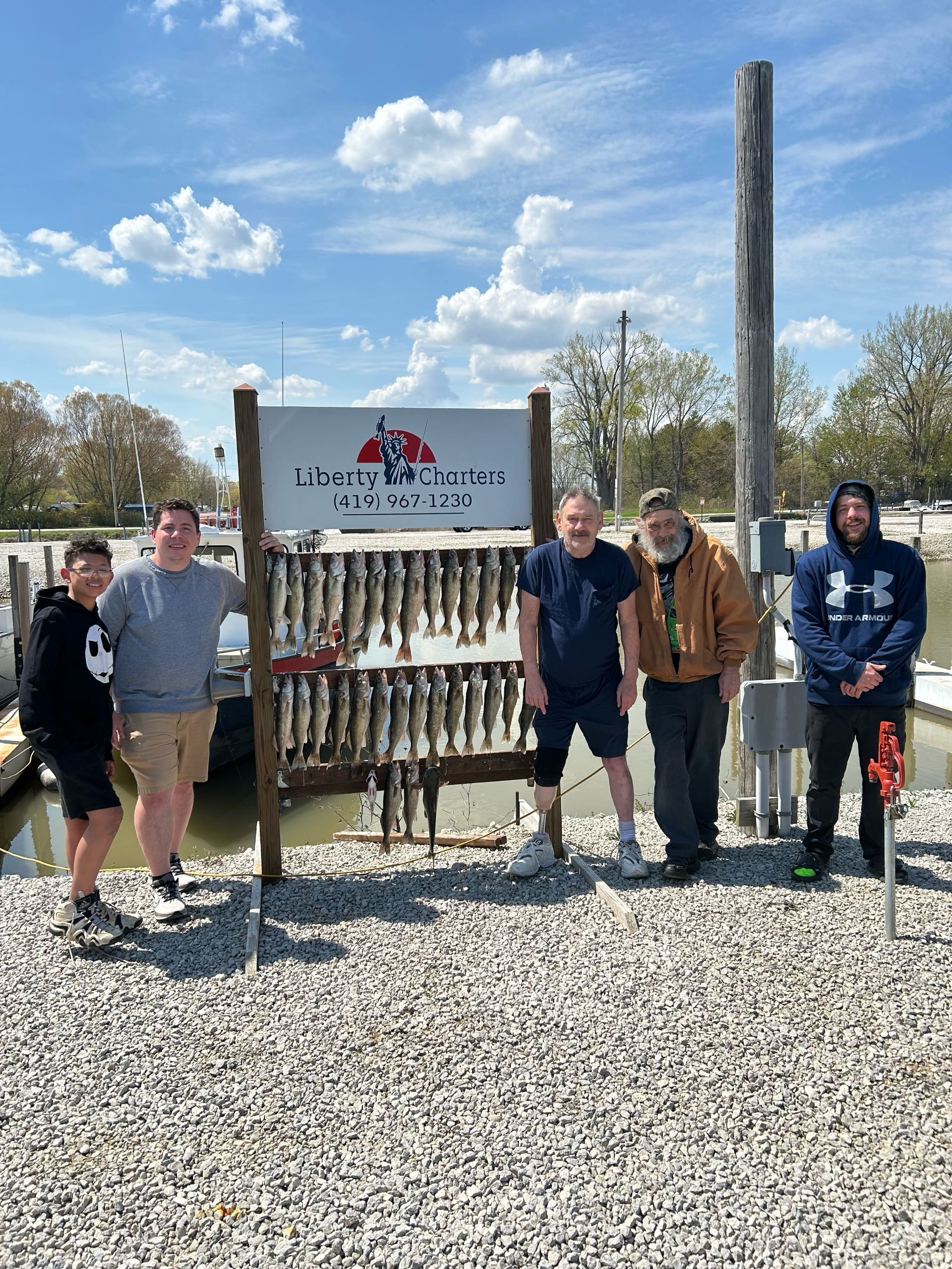 Five people fishing in Oak Harbor