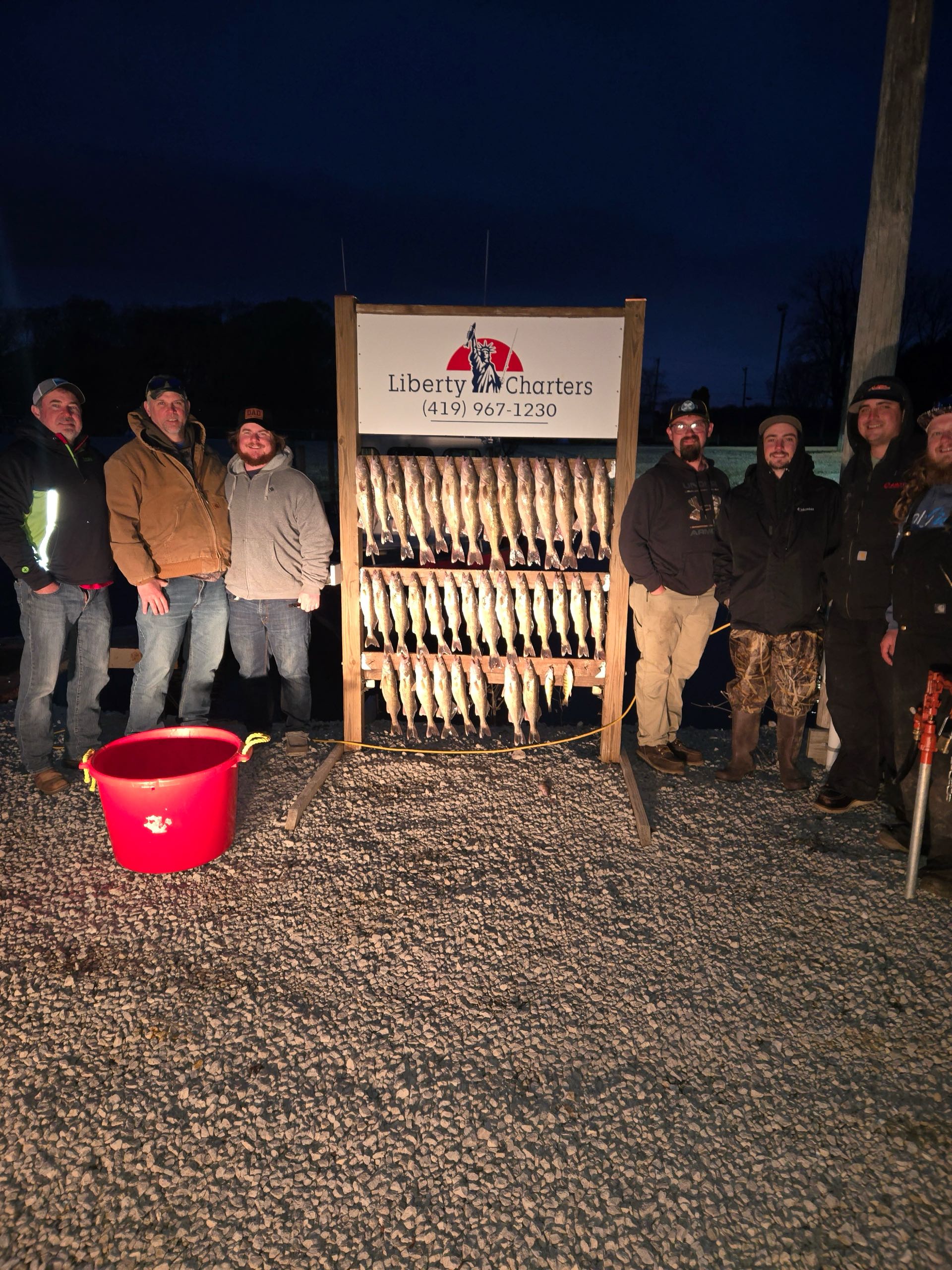 Group of 7 people enjoying fishing in OH