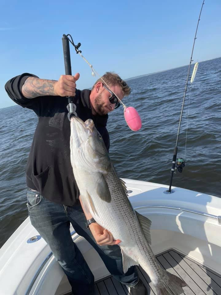 One fisherman enjoying the great outdoors at Point Pleasant Beach