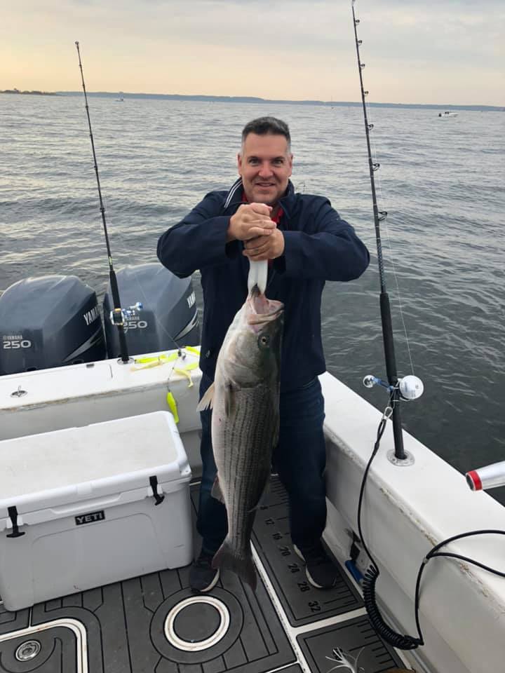 Striped bass caught at Point Pleasant Beach