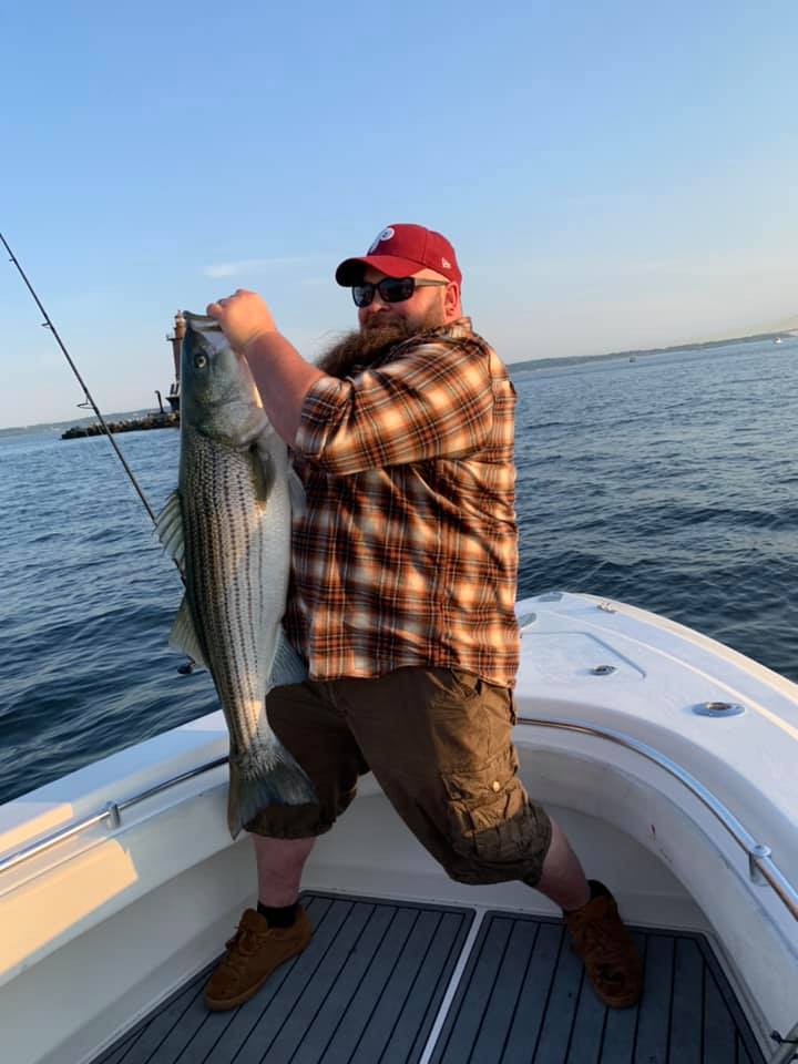 Striped bass caught at Point Pleasant Beach