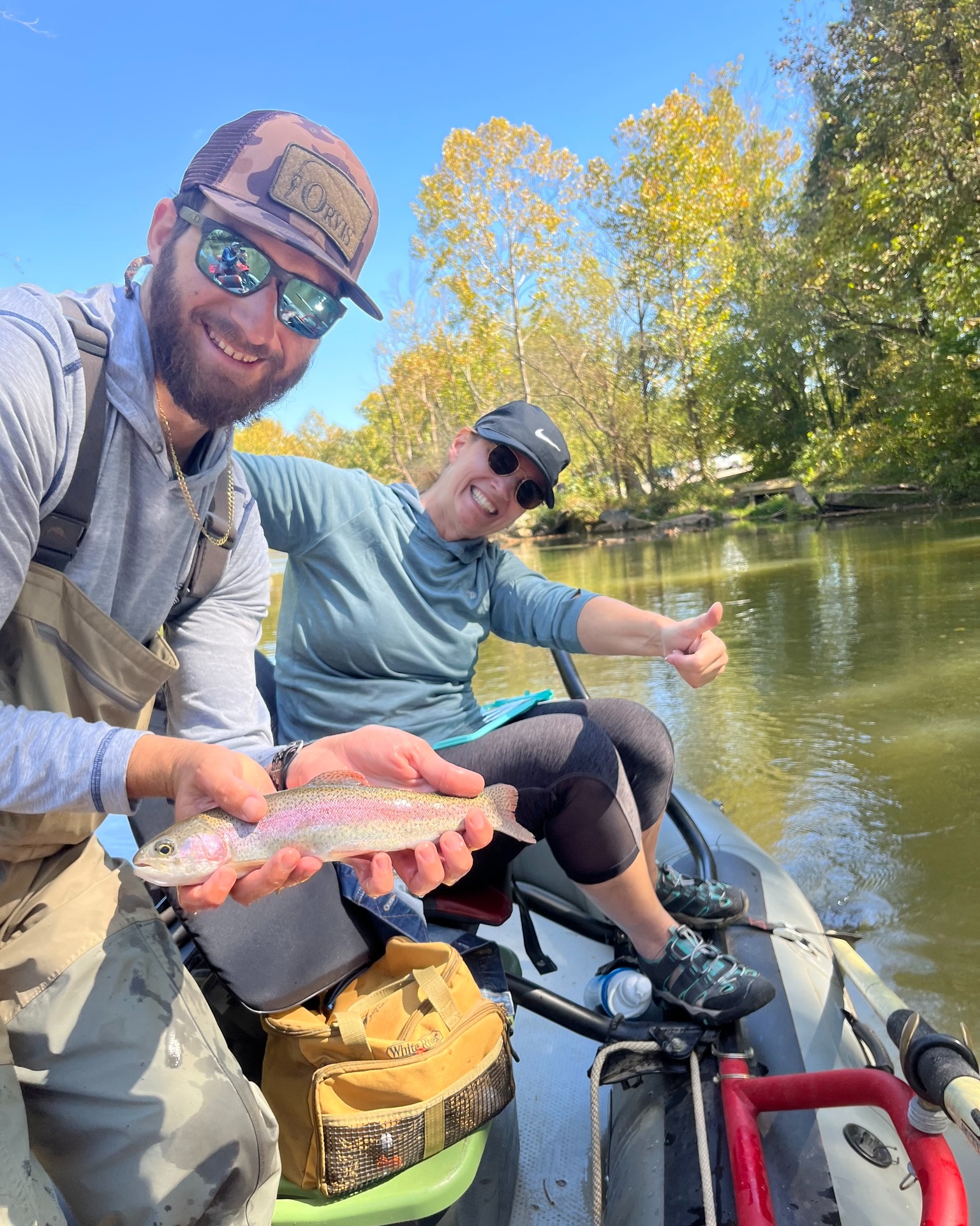 Rainbow trout caught during fishing in Bassett