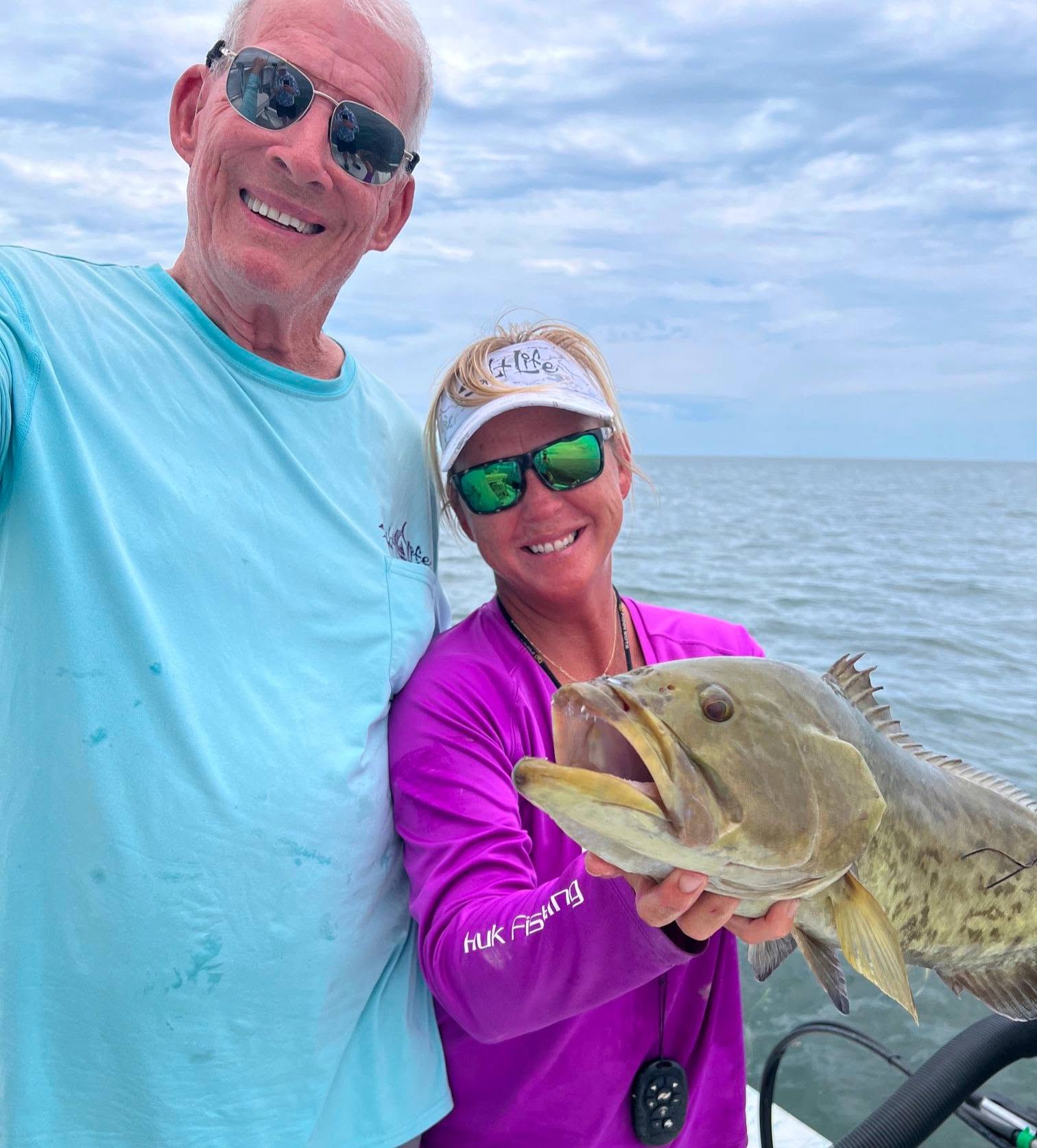 Gag grouper catch during fishing charter in Citrus County Florida