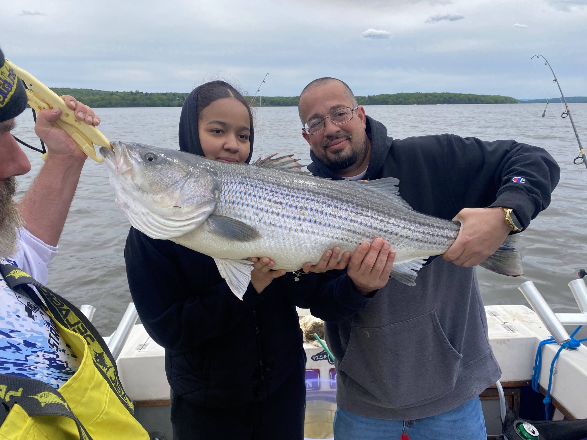 Large striped bass caught during fishing trip in Connelly NY