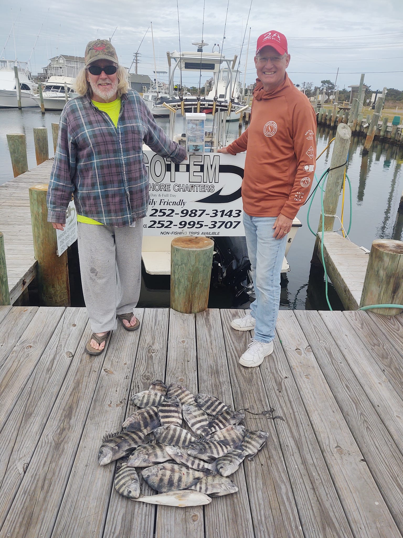 Two anglers fishing in Hatteras