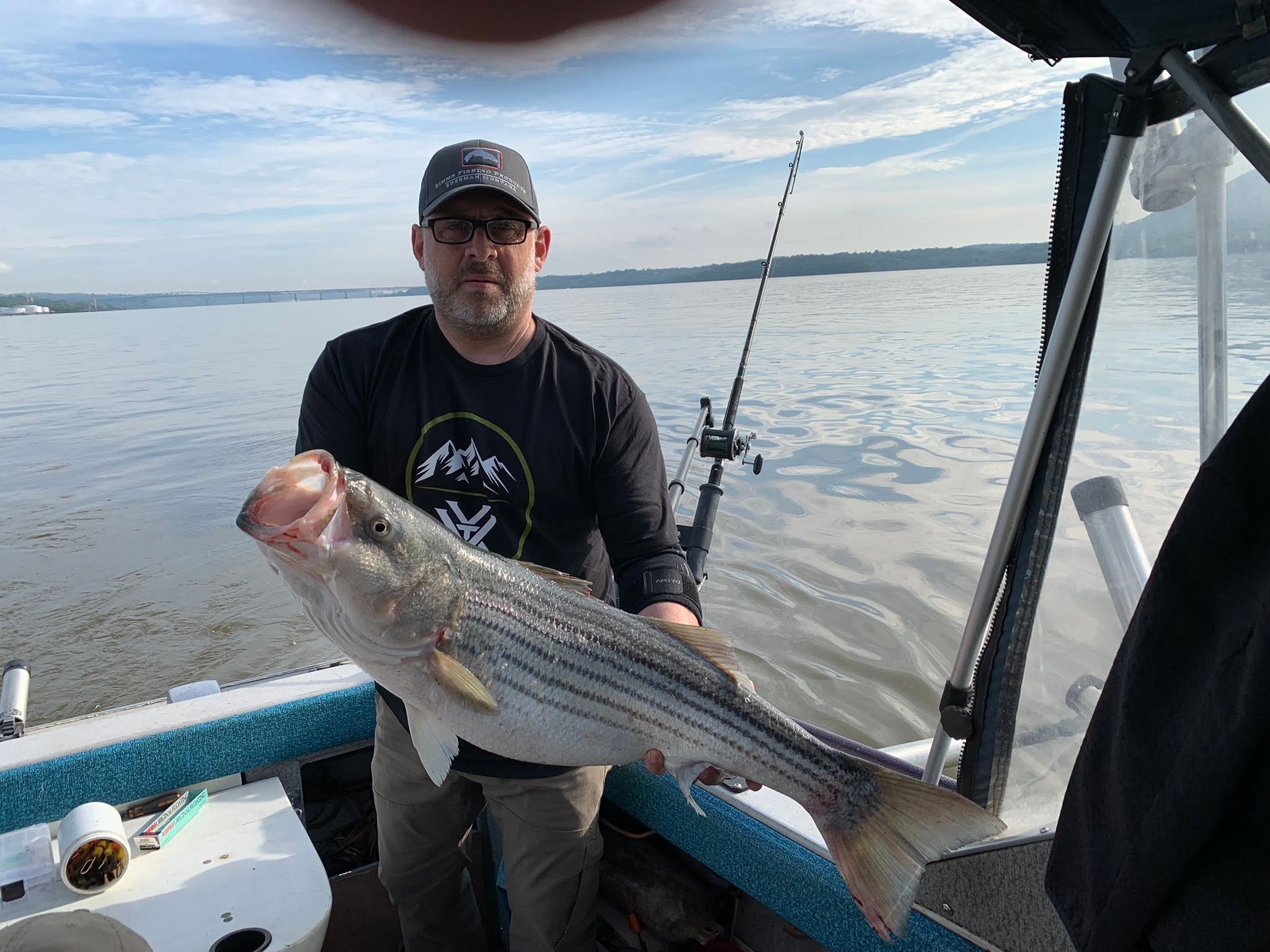 Striped bass caught while fishing in Mexico NY