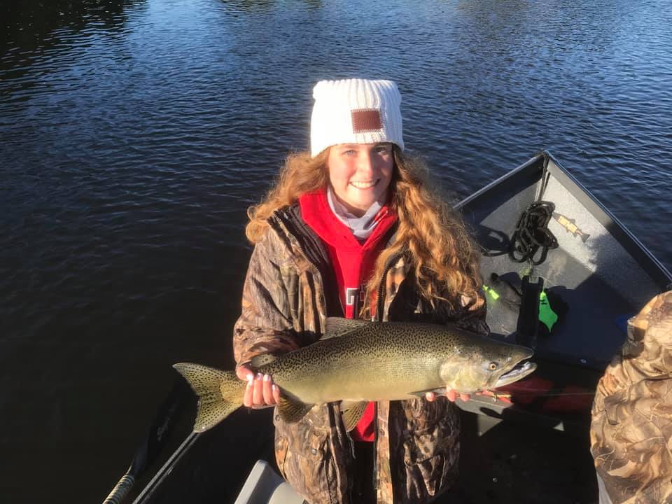A rainbow trout caught in Brewerton, fishing
