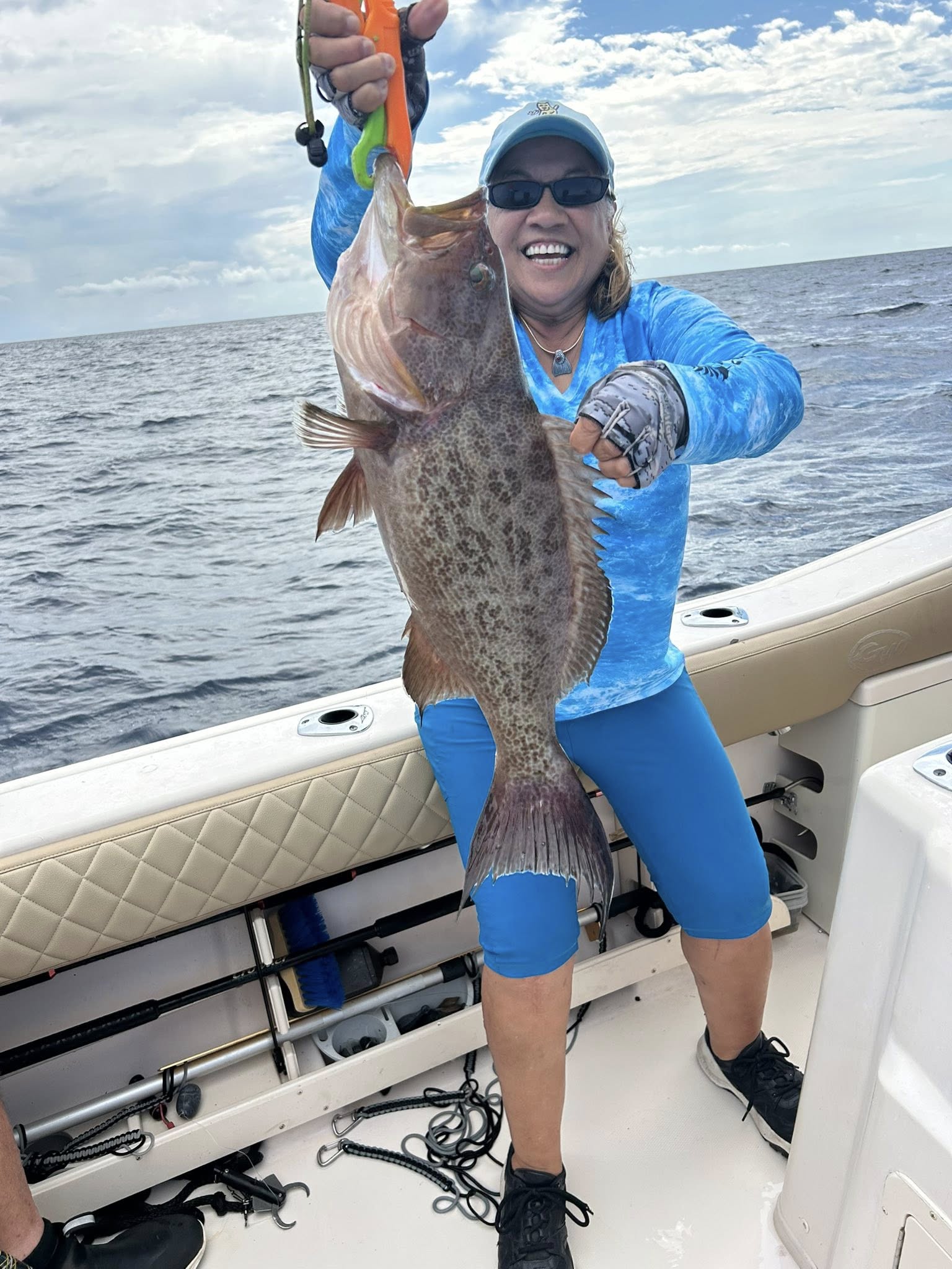 Large fish catch displayed on fishing boat in Murrells Inlet SC