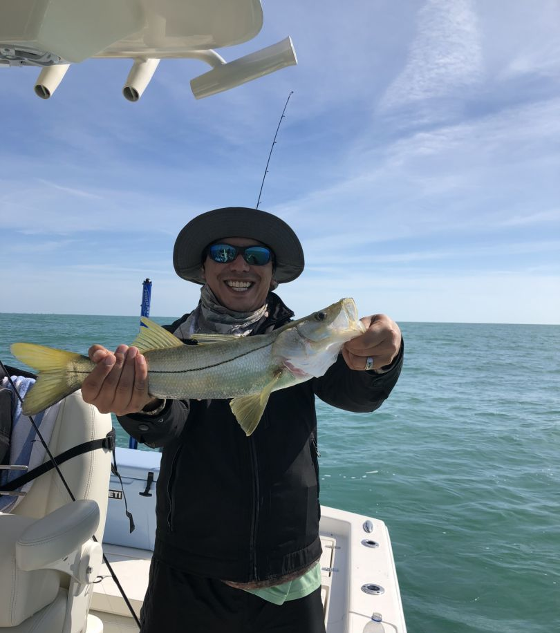 A 15-inch snook caught while fishing in Boca Grande