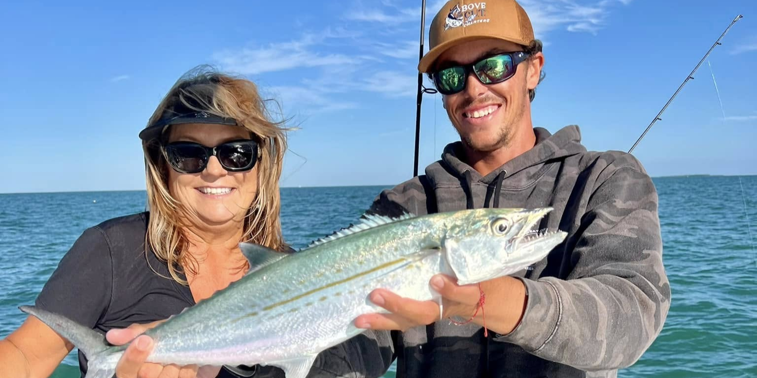 Key West fishing charter boat on clear water with Captain Bryce Street guiding morning trip